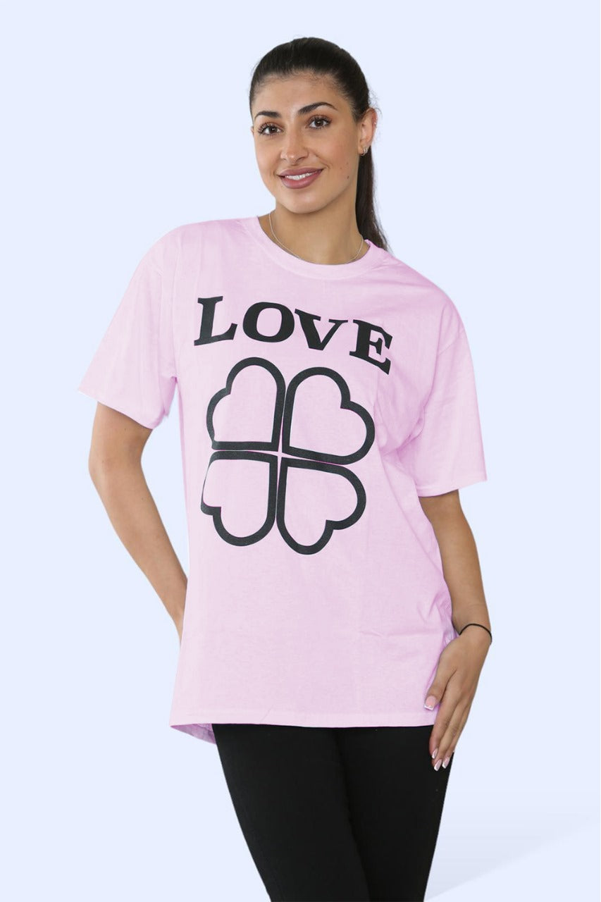 Ladies “Love” Printed Short Sleeve T-Shirt