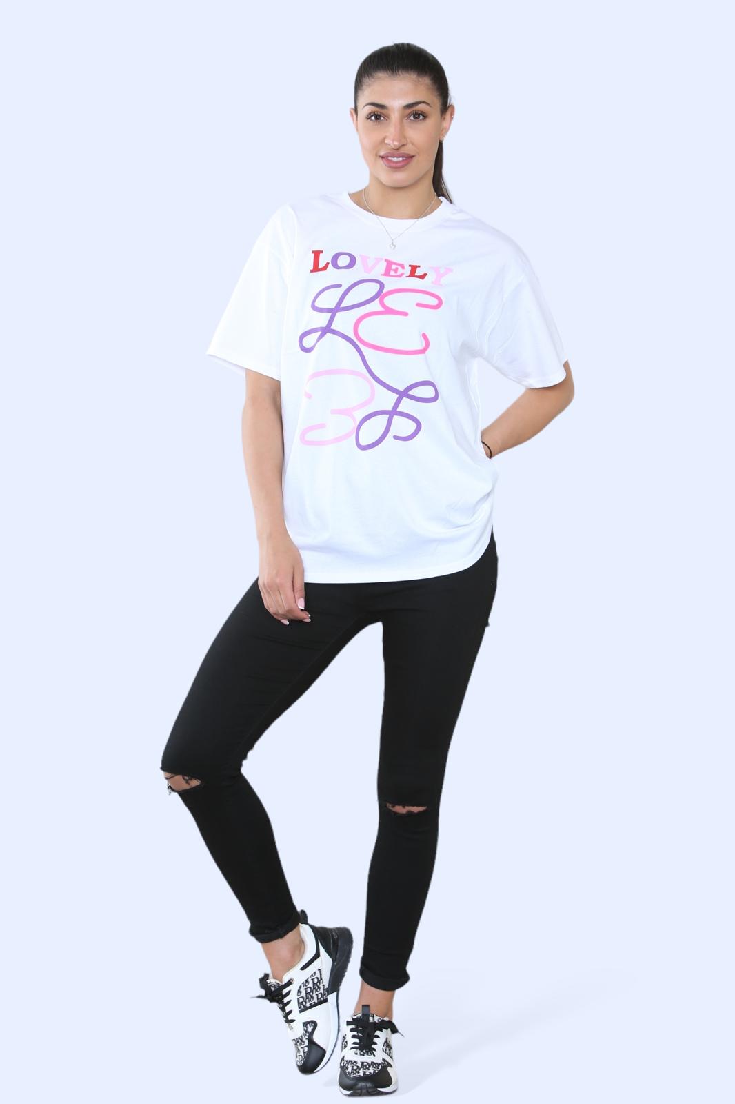 “Lovely” Printed Short Sleeve T-Shirt