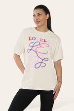 Load image into Gallery viewer, Oversized &quot;Lovely&quot; Printed Short Sleeve T-Shirt
