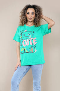 “Cute” Printed Short Sleeves T-Shirt