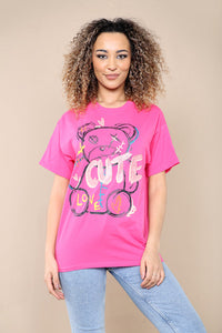 “Cute” Printed Short Sleeves T-Shirt