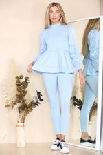 Load image into Gallery viewer, Long Ruched Sleeves Ribbed Co-Ord Set
