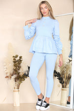 Load image into Gallery viewer, Long Ruched Sleeves Ribbed Co-Ord Set
