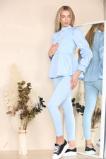 Load image into Gallery viewer, Long Ruched Sleeves Ribbed Co-Ord Set
