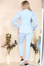 Load image into Gallery viewer, Long Ruched Sleeves Ribbed Co-Ord Set
