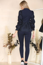 Load image into Gallery viewer, Long Ruched Sleeves Ribbed Co-Ord Set
