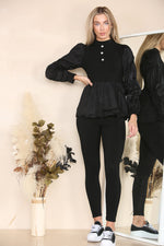 Load image into Gallery viewer, Long Ruched Sleeves Ribbed Co-Ord Set

