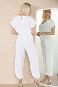Tie Waist Stylish Harem Jumpsuit