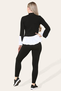 Ribbed Lounge Wear Flared Shirt & Leggings Co-Ord Set