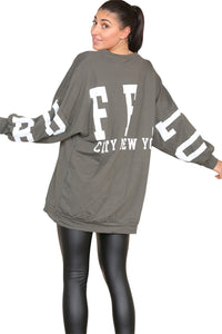 Curve Buffalo Slogan Print Oversized Jumper Dress