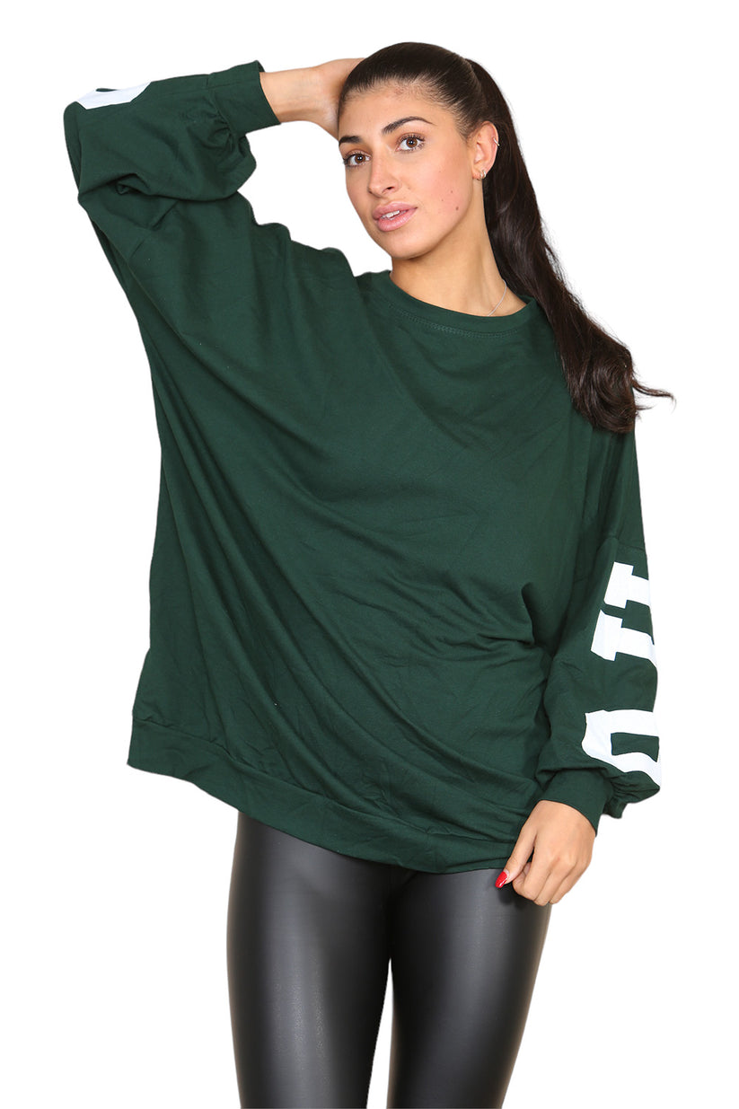 Curve Buffalo Slogan Print Oversized Jumper Dress