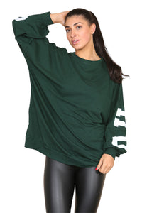 Curve Buffalo Slogan Print Oversized Jumper Dress