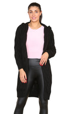 Load image into Gallery viewer, Knitted Cables Hooded Long Over-Sized Cardigan
