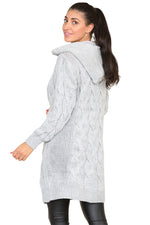 Load image into Gallery viewer, Knitted Cables Hooded Long Over-Sized Cardigan
