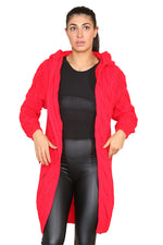 Load image into Gallery viewer, Knitted Cables Hooded Long Over-Sized Cardigan
