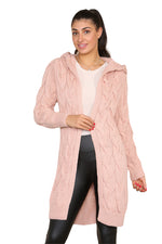 Load image into Gallery viewer, Knitted Cables Hooded Long Over-Sized Cardigan
