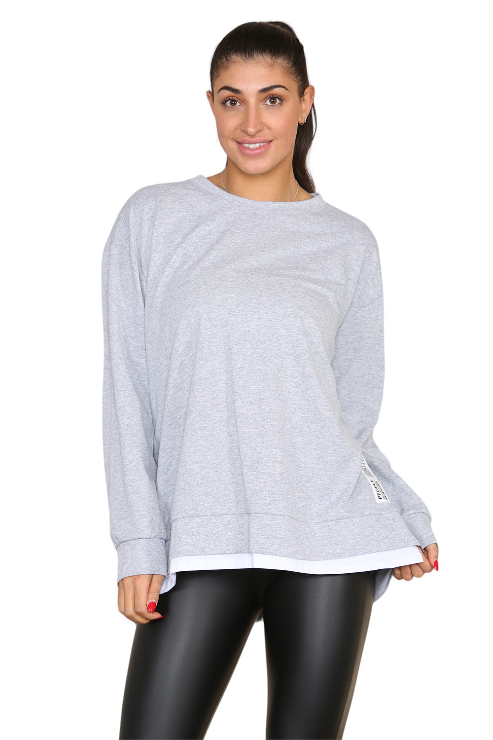 Grey Side Zip Top