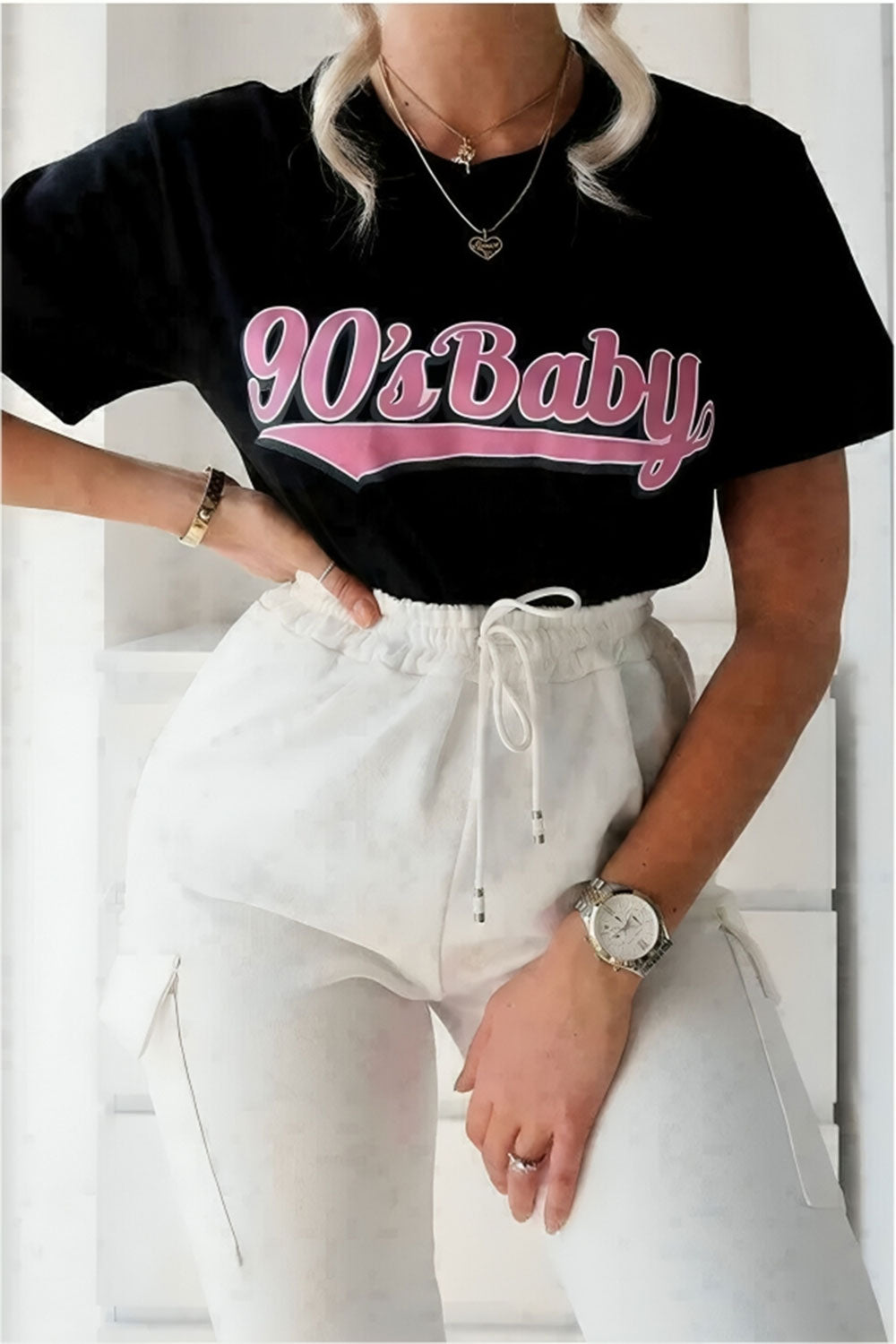 Oversized “90s Baby” Short Sleeves T-Shirt