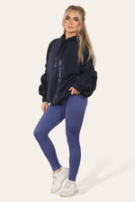 Load image into Gallery viewer, Curve Set Ruched Sleeves Hoodie With Satin Ribbon &amp; High Waist Ribbed Leggings
