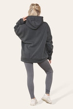 Load image into Gallery viewer, Curve Set Ruched Sleeves Hoodie With Satin Ribbon &amp; High Waist Ribbed Leggings
