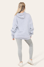 Load image into Gallery viewer, Curve Set Ruched Sleeves Hoodie With Satin Ribbon &amp; High Waist Ribbed Leggings
