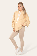 Load image into Gallery viewer, Curve Set Ruched Sleeves Hoodie With Satin Ribbon &amp; High Waist Ribbed Leggings
