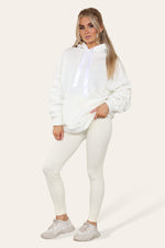 Load image into Gallery viewer, Curve Set Ruched Sleeves Hoodie With Satin Ribbon &amp; High Waist Ribbed Leggings
