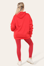 Load image into Gallery viewer, Curve Set Ruched Sleeves Hoodie With Satin Ribbon &amp; High Waist Ribbed Leggings
