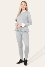 Load image into Gallery viewer, Peplum Frill Neck Suit Pleated Lounge Wear Set
