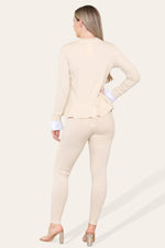 Load image into Gallery viewer, Peplum Frill Neck Suit Pleated Lounge Wear Set
