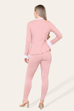 Load image into Gallery viewer, Peplum Frill Neck Suit Pleated Lounge Wear Set
