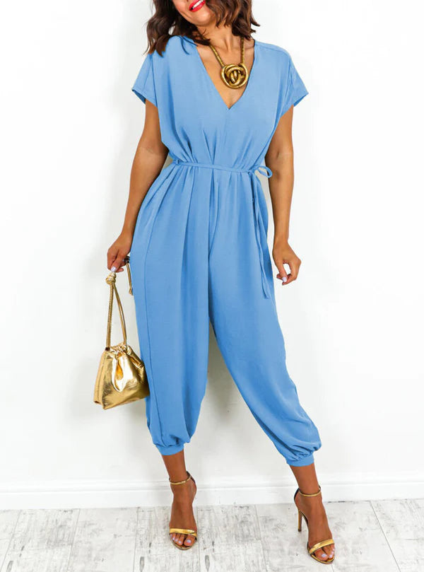 V-Neck Tie Up Jumpsuit