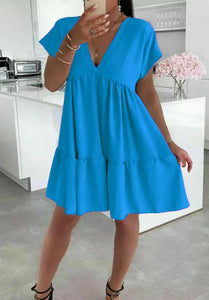 Italian V-Neck Smock Dress
