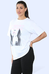 Oversized "If You Don't Pay My Bills" Printed Short Sleeve T-Shirt