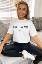 Load image into Gallery viewer, Oversized “C&#39;est La Vie” Paris Short Sleeves T-Shirt
