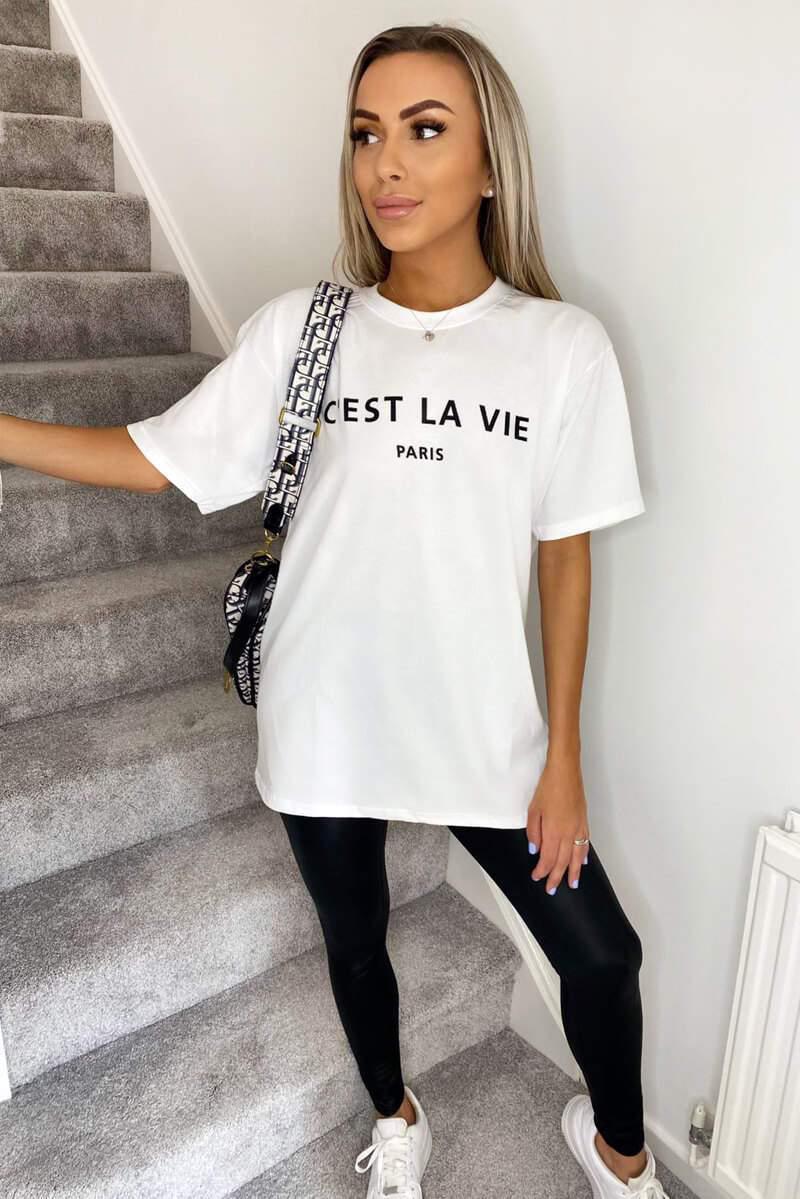 Oversized “C'est La Vie” Paris Short Sleeves T-Shirt