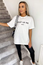 Load image into Gallery viewer, Oversized “C&#39;est La Vie” Paris Short Sleeves T-Shirt
