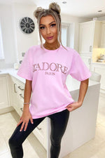 Load image into Gallery viewer, Oversized “J&#39; Adore Paris” Short Sleeves T-Shirt
