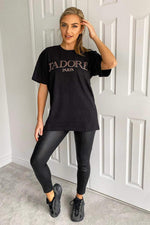 Load image into Gallery viewer, Oversized “J&#39; Adore Paris” Short Sleeves T-Shirt
