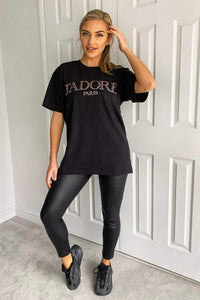 Oversized “J' Adore Paris” Short Sleeves T-Shirt