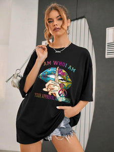 Oversized Whishper Words of Wisdom Short Sleeves T-Shirt
