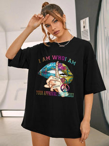 Oversized Whishper Words of Wisdom Short Sleeves T-Shirt
