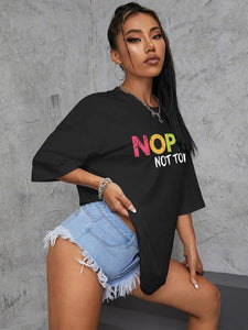 Oversized “Nope Not Today” Short Sleeves T-Shirt