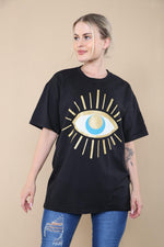 Load image into Gallery viewer, Oversized Sequin Eye Printed Short Sleeves T-Shirt

