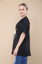 Load image into Gallery viewer, Oversized Sequin Eye Printed Short Sleeves T-Shirt
