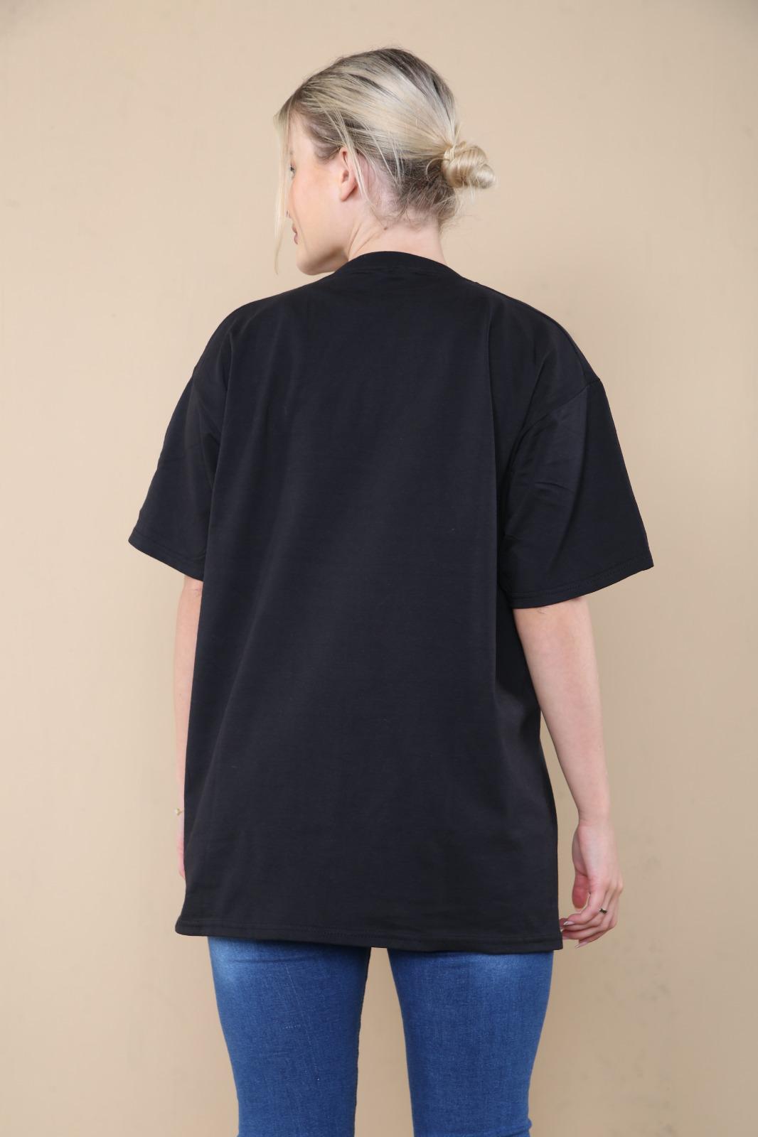 Oversized Sequin Eye Printed Short Sleeves T-Shirt