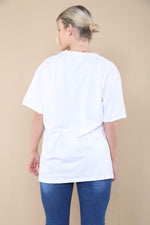 Load image into Gallery viewer, Oversized Sequin Eye Printed Short Sleeves T-Shirt
