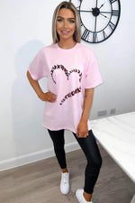 Load image into Gallery viewer, Oversized Printed Heart Short Sleeves T-Shirt
