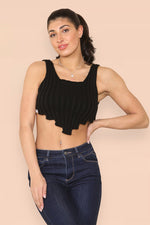 Load image into Gallery viewer, Asymmetric Imogen Hem Knitted Vest Crop Top
