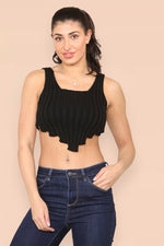 Load image into Gallery viewer, Asymmetric Imogen Hem Knitted Vest Crop Top

